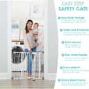Regalo Safety 29-38.5" Baby Gate for Doorways & Bottom of Stairs, Pressure Mounted Baby Gate with Door for Babies, Toddlers & Pets, Tested & Safe for 30 Years, American Designed, American Owned, White