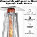 2 Packs Pyramid Patio Heater Heat Reflector Shield Top (4.33inch Hole Spacing), Outdoor Heater Replacement Parts Aluminum Reflector Shield, Suitable for Most Pyramid Gas Heater, Glass Tube Heater