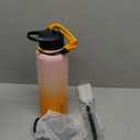 40 oz Insulated Water Bottle with Straw (Cold for 48 Hrs), Stainless Steel Triple Wall Vacuum Sports Water Jug, Leakproof Hydro Cup Flask with Paracord Handle & Straw Spout Lids & DIY Stickers (Orange Gradient)