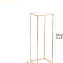 NUPTIO 2 Pcs Metal Flower Floor Vase Column Geometric Centerpieces Flower Stand for Tables, 31 inch Tall Gold Flower Holder for Home Party Wedding Decorations, Rectangular Display Rack