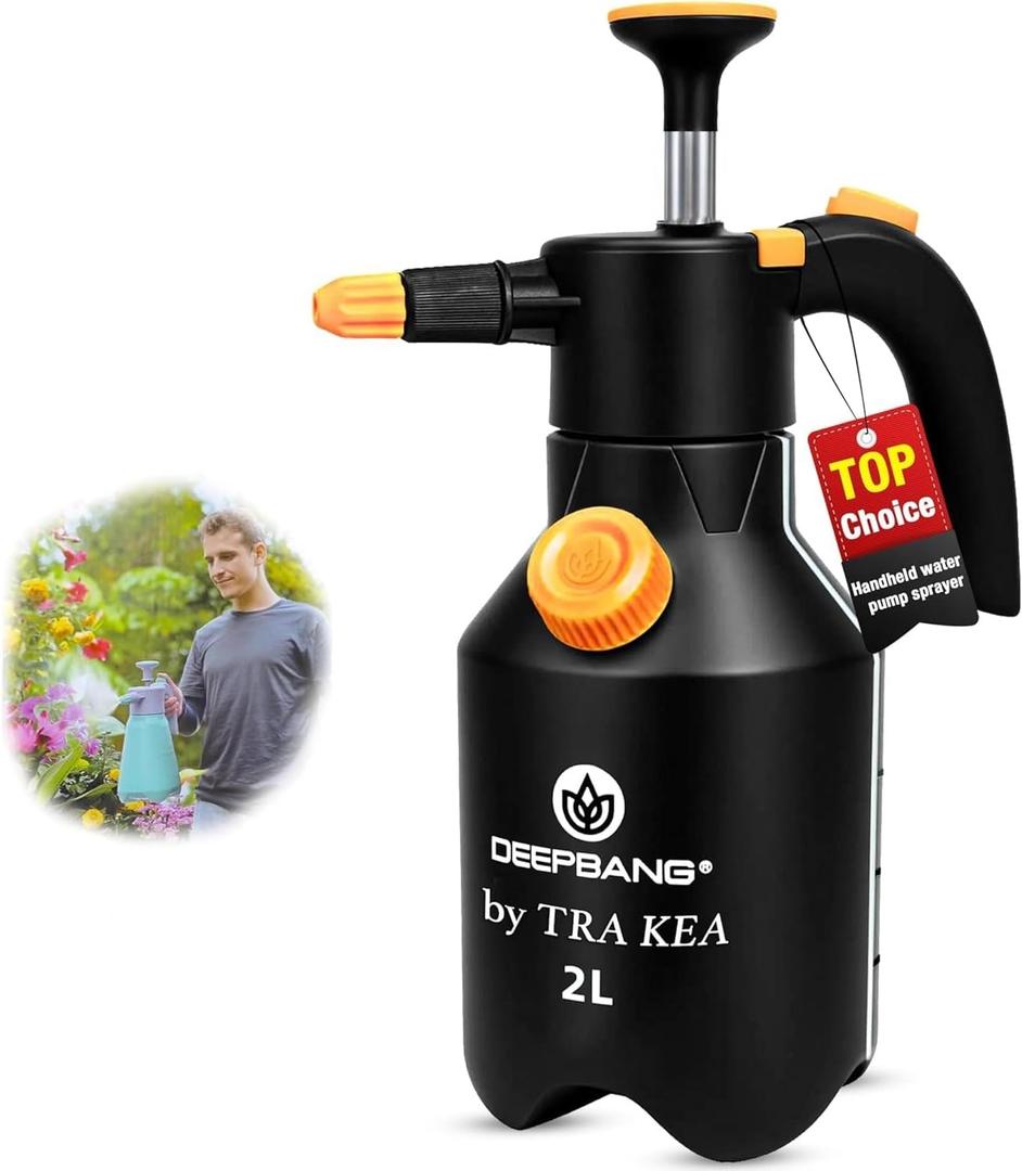 Premium 2L Handheld Pump Sprayer Adjustable Watering Nozzle Continuous Spray Bottle for Gardening and Household Cleaning – Heavy Duty Chemical Resistant