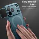 SURITCH for iPhone 17 Pro Case with Camera Control Cover, Camera Cover and Adjustable Kickstand, Compatible with MagSafe, Shockproof Bumper Protective Cases 6.3 Inch, Lake Green