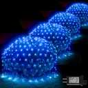 Blue Net Lights, 360 LED Christmas Net Lights Outdoor, 21ft x 5ft Large Net Mesh String Lights, 8 Modes Twinkle String Lights Connectable Plug in for Bushes Christmas Hedge Yard Garden Party Decor