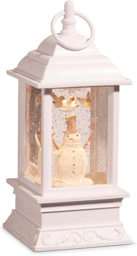 Raz Imports Whimsical Snowman Animated Lighted Water Lantern, 9.25-inch Height, Christmas Decor