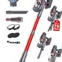 Cordless Vacuum Cleaner, 75Mins/48KPa/600W Self-Standing Stick Vacuum Cleaners for Home, Rechargeable, Lightweight, Anti-Static&Anti-Tangle Brush, for Hard Floor, Carpet, Hardwoods, Pet Hair