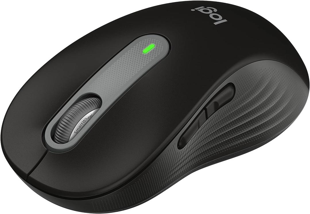 Logitech Wireless Mouse Signature M650 L Full Size - Large Hand Size, 2-Year Battery, Silent Clicks, Customizable Buttons, Bluetooth, PC/Mac/Chromebook - Black, Right-Handed