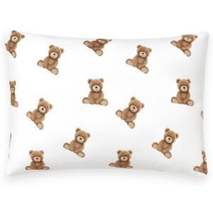 Toddler Pillow with Cotton Pillowcase Soft & Hypoallergenic Kids Pillow, 13x18 Small Pillow for Toddlers Ages 3+, Travel-Friendly & Machine Washable (Bear)