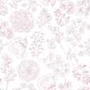 LiKiLiKi 17.3"x393" Pink Floral Peel and Stick Wallpaper Wildflowers and Leaf Contact Paper Modern Self Adhesive Wallpaper Removable Waterproof Wall Paper for Bedroom Kitchen Cabinets Vinyl Roll