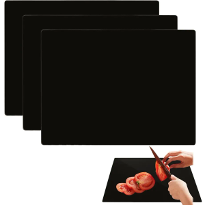 LANIAKEA 3Pcs Tempered Glass Cutting Board for Countertop Black Cutting Boards for Kitchen 12x16inch Glass Chopping Boards for Oil Painting Restaurants Kitchen Tray LANIAKEA 3Pcs Tempered Glass Cutting Board for Countertop Black Cutting Boards for Kitchen 12x16inch Glass Chopping Boards for Oil Painting Restaurants Kitchen Tray