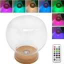 Round Glass Jar Storage Container, Plant Terrarium Display Glass, Moss Ball Bud Vases Jars, Easter Candy Jar Kitchen Canisters with Lid, for DIY Party Mason Jars Crafts Christmas Decoration (L)