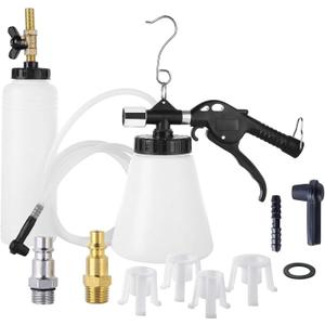 DASBET Pneumatic Brake Fluid Bleeder Tool with 4 Master Cylinder Adapters 90-120 PSI