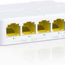 YuanLey 4 Port PoE Extender Gigabit with 3 PoE Out, IEEE 802.3af/at Mini 4 Channel Repeater 1000Mbps, VLAN, Wall and Din Rail Mount Passthrough POE Amplifier/Booster, Plug and Play White