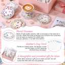 Domensi 16 Sets Mother's Day Flower Coasters Gift Ceramic Butterfly Coasters with Mom Greeting Cards from Daughter Son Floral Table Decoration for Mom Women Birthday