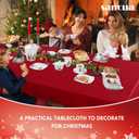 sancua Rectangle Tablecloth - 54 x 78 Inch - Stain and Wrinkle Resistant Washable Polyester Table Cloth, Decorative Fabric Table Cover for Dining Tables, Buffet Parties, Christmas Red