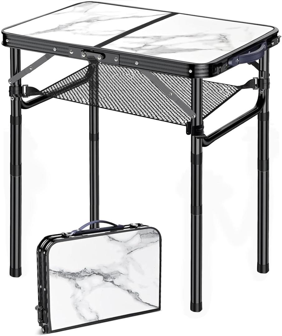 Folding TV Trays Foldable Dinner Tray Table Adjustable Height Food Snack Eating Couch Side Table Study Aluminum Portable Sofa Tray End Table for Outdoor Indoor Camp Pinic Bed Couch Living Room(Marble)