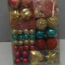 Garma Christmas Balls Ornaments Set, 145Pcs Christmas Tree Garland Red Green Gold Shatterproof Plastic Decorative Baubles for Xmas Tree Hanging Balls Decorations Kit for Holiday Party Seasonal Decor