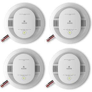 Kidde Hardwired Smoke & Carbon Monoxide Detector, AA Battery Backup, Interconnectable, LED Warning Light Indicators, 4 Pack