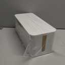 Cable Management Box, Premium Cord Organizer Box to Hide Surge Protector on Desk, Power Strip Cover for TV Computer Home Router Office (White)