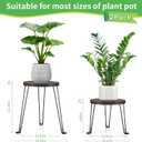 Yangbaga Wooden Plant Stands Indoor: 2Pack 11.81IN Round Planter Stands with Metal Legs,Mid Century Planter Holder for Home Decor,Multi-purpose Plant Table for Living Room/Patio/Garden/Balcony/Office