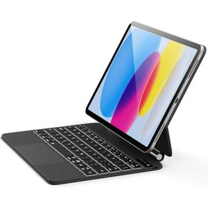 For iPad (A16) 11th &10th generation Case with Keyboard, Backlight Multi-Touch Trackpad for iPad 11th Gen 2025 11 inch&10th Gen 2022 10.9 inch, Magic-Style with Floating Cantilever Stand, T-Black