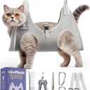 Dog Grooming Hammock Harness for Dogs & Cats with Pet Nail Clipper Trimmer - Cat Hanger Sling for Trimming Clipping Nails- Dog Hammock Restraint Bag for Small Medium Large pet  Grey XS (XS ( Legs Distance :3.2-9" / Max W20lb ))
