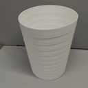 UUJOLY Small Bathroom Trash Can Wastebasket, Plastic Garbage Bin Container Basket for Bathrooms, Laundry Room, Kitchens, Offices, Kids Rooms, Dorms, White, 1.8 Gallon