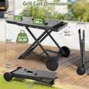 Portable Grill Cart for Blackstone 17" & 22" Griddle, Foldable Grill Table with Propane Tank Holder, Outdoor Portable BBQ Grill Stand for Backyard, Camping, Tailgating