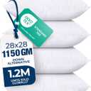 Utopia Bedding Throw Pillows Insert (Pack of 4, White) - 28 x 28 Inches Bed and Couch Pillows - Indoor Decorative Pillow