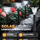 Solar Pathway Lights Outdoor 10 Pack Waterproof Solar Garden Lights Auto On/Off LED Solar Yard Lights 6000K Cool White Solar Stake Lights Outdoor Landscape Path Lights for Driveway Walkway