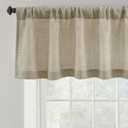 DriftAway Linen Textured Curtain Valances for Windows Light Filtering 3 Inch Rod Pocket Farmhouse Country Rustic Kitchen Valances for Bedroom Living Room Bathroom 18 inch Length Khaki