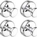 Suction Cup Hooks for Shower, Removable Towel Hooks for Bathroom Window Glass Door Wall, Bath Robe Looafh Hook for Hanging - 4 Pack, Chrome