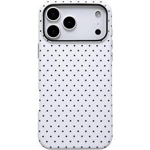 Jusy Compatible with MagSafe Polka Dot Case for iPhone 17 Pro, Cute Aesthetic Polka Dots Magnetic Phone Case, Soft TPU and Hard PC Protective Phone Cover for Women Girls (Matte) - White