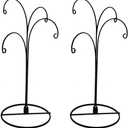 HOHIYA Ornament Display Stand 12 Inch 4-Arm Metal Holder for Christmas Ornaments Glass and Crystal Ball Decorations Art Craft Hanging Hanger Black 2 Pack