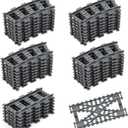 40PCS City Train Tracks, Classic Accessories, Railroad Building Toy Compatible with All Major Brand - 32 Curved, 6 Straight and 2 Intergrated Split