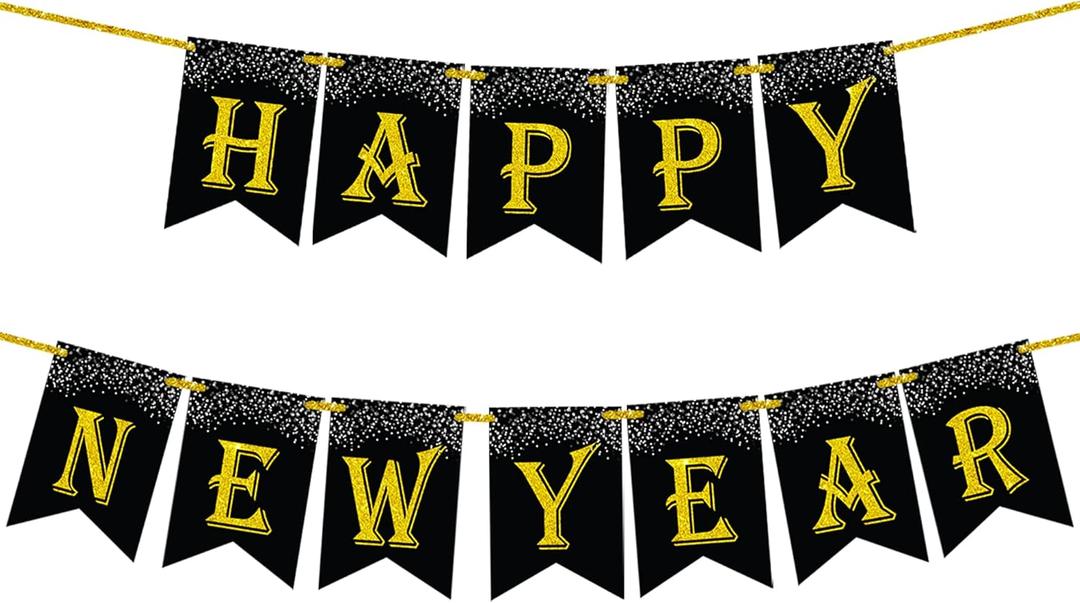 KatchOn, Large New Year Banner 2026-10 Feet, No DIY | Black, Gold 2026 Banners for Nye decorations 2026 | Black and Gold Banner 2026 | New Years Eve Party Supplies 2026 | New Years Decorations 2026