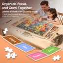 ALL4JIG 2000 Pieces Rotating Puzzle Board with 6 Drawers and Cover,28.50"x40.16"Portable Jigsaw Puzzle Table for Adults,Lazy Susan Spinning Puzzle Boards Gift for mom,Surface for Bricks Building, Large-2000pcs