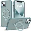 Compatible with iPhone 16 Pro Max Case with Invisible Magnetic O-Ring Stand Military-Grade Translucent Case for iPhone 16 ProMax 6.9" [Compatible with Mag-Safe][Great Grip Feeling], Blue