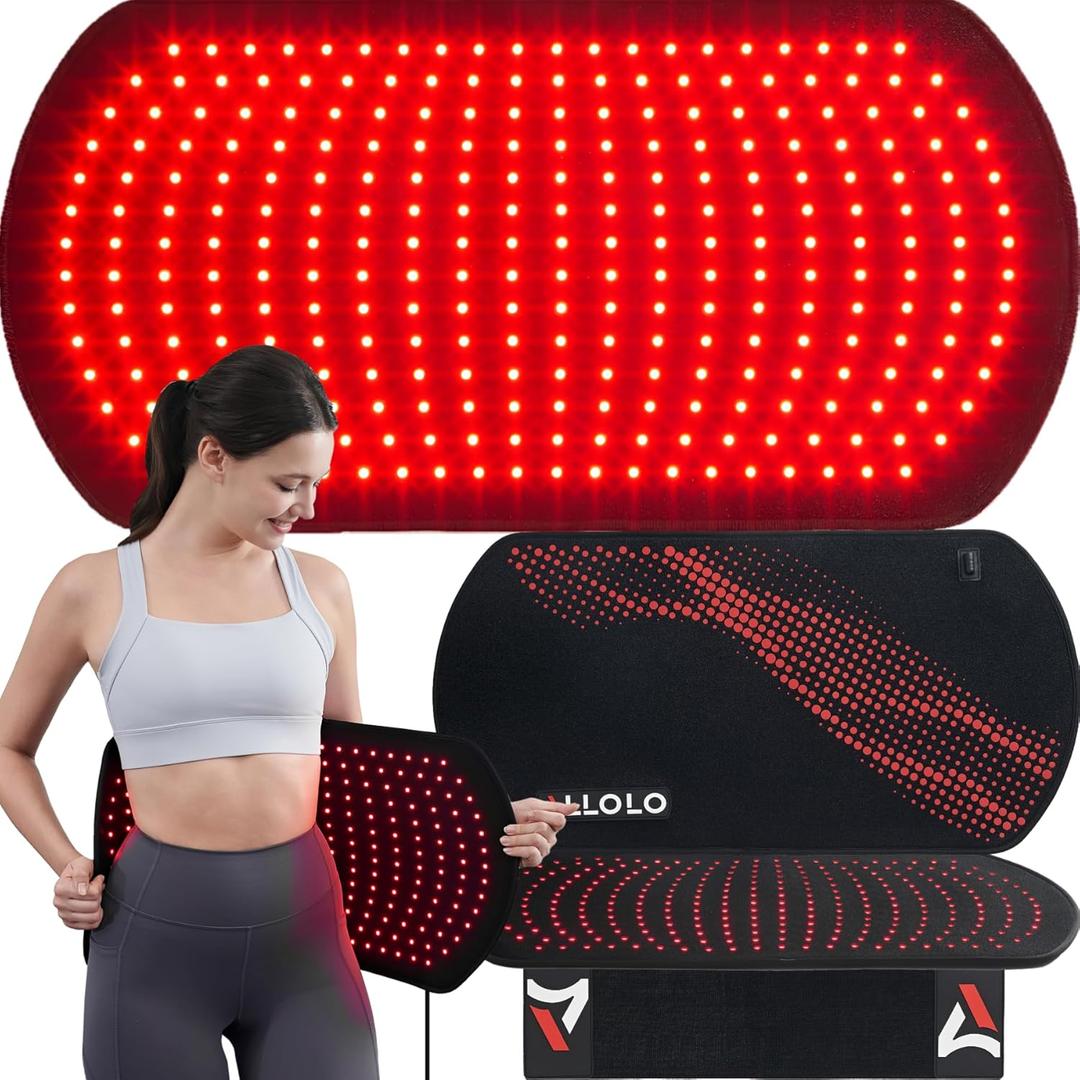 ALLOLO Red Light Therapy for Body, 3-in-1 LEDs Red Light Therapy Belt with Timer Remote Control, 660nm&850nm Infrared Light Therapy Pad for Body Waist Shoulder Knee, 280pcs LED 27.6"*13.9" Large Area