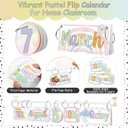 Pastel Magnetic Calendar Bulletin Board Set | Classroom Flip Calendar with Date Weather Chart Special Festival Cards Adjustable Holder for Back to School, Years 2026-2030