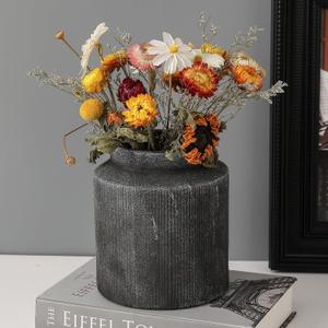 Farmhouse Vase for Home Decor, Vintage Rustic Terracotta Flower Vase Suitable for Home Decor, Living Room, Shelf, Dining Table. 7INFrosted Dark Blue ZSHLXM (6.1*7IN)