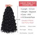 Leeven Gogo Curl Crochet Hair 12 Inch 8 Packs Black Ocean Wave Crochet Hair Pre Looped Deep Twist Goddess Box Braids Short Curly Water Wave Synthetic Braiding Hair for Women Girl Kids (#1B)