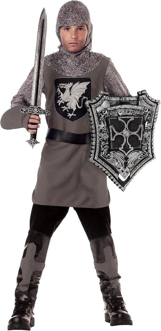 Kid's Valiant Knight Costume (Gray) XS 