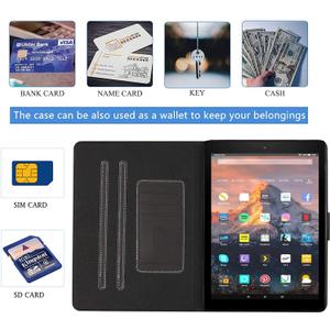 DTangLsm for Amazon Fire HD 10 Tablet Case (Previous 9th / 7th / 5th Generation, 2019/2017 /2015 Release) PU Leather Kindle Fire 10 Cover Smart Shell Stand Cover for Fire Tablet 10 Case, Black