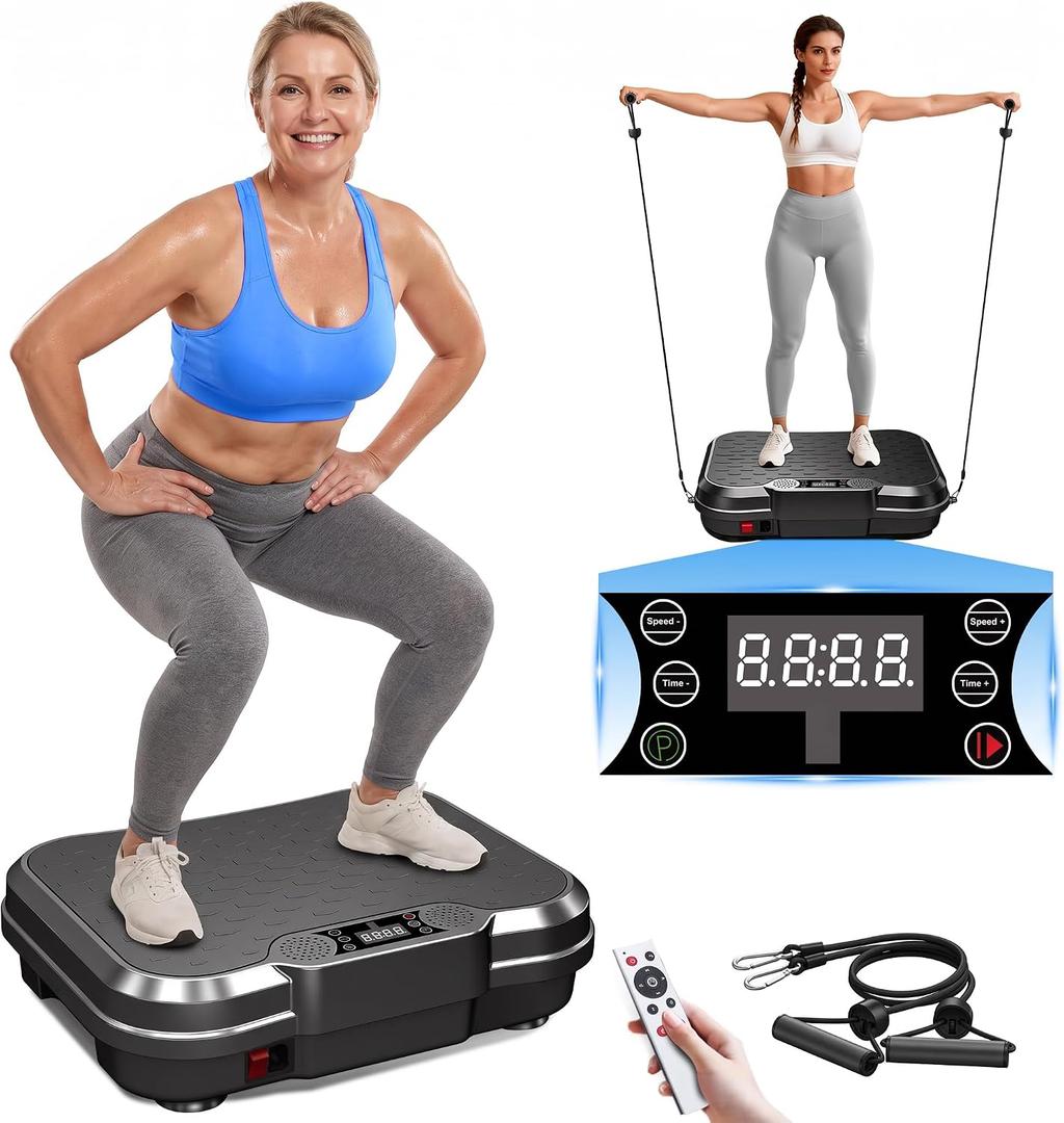 AoraPulse Vibration Plate for Lymphatic Drainage with 9 Programs 250 Speeds | Vibrating Plate Exercise Machine Weight Loss, 400 Lbs Capacity Full Body Workout Shake Plate for Home Women Men