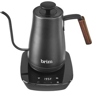brim Temperature Control Electric Gooseneck Kettle with Capacitive Touch, Black (0.8 Quarts)