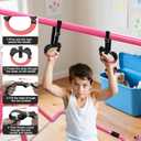 Gymnastics Bar for Kids, Adjustable Height Gymnastic Horizontal Bars, Folding Gymnastic Junior Training Monkey Bars Equipment for Home Indoor/Outdoor Using, Pink