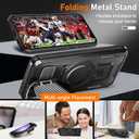 for Samsung Galaxy S24 FE Case Built-in Metal Camera Cover with Stand,[Compatible with Magsafe] Military Grade Rugged Shockproof Protective Cover with Screen Protector-Black