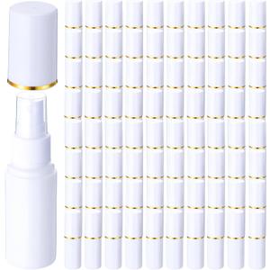 100 Pack 1 oz/30 ml Small Plastic Spray Bottles Fine Mist Mini Empty Travel Bottles with Pump Spray Cap Double Cap Liquid Containers for Essential Oils Cosmetic Perfume(White)