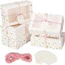 Zzrywuty 24 PCS Christmas Cookie Boxes for Gift Giving Golden Star White Bakery Boxes with Window,Christmas Treat Boxes for Pastry Dessert Cupcakes Mini Cake Pie Candy Donut,Baking Goods Packing Box