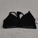 Calvin Klein Women's Motive Cotton Lightly Lined Bralette (Small, Black)
